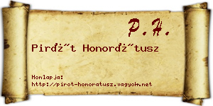 Pirót Honorátusz névjegykártya